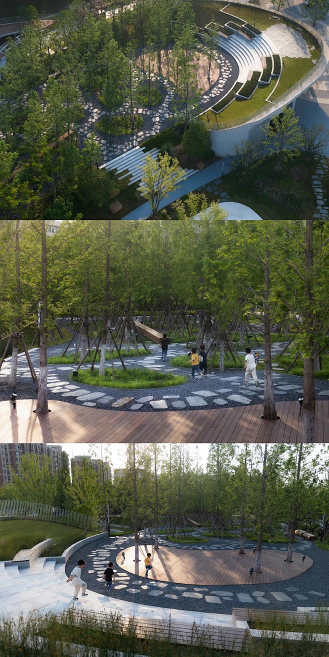 中新南京生态科技岛口袋公园
杉林剧场
水...