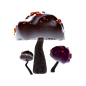3D立体哥特风万圣节装饰圆蘑菇