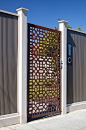 outdoor metal art. Creative laser cut gates with rustic finish by Entanglements