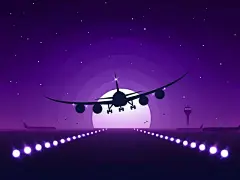 一组超美的夜景插画