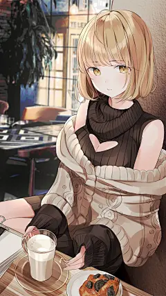 动漫美女性感插画手机壁纸