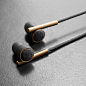 Caeden Linea N°2 Earbuds Faceted Carbon＆Gold
