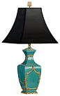 Chelsea House Bamboo Ceramic Vase Lamp 68854 - contemporary - Table Lamps - Benjamin Rugs and Furniture