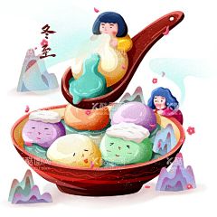 汤圆扁平风人物场景插画  - 源文件下载【酷图网】汤圆,元宵,插画,汤圆元素,汤圆手绘,手绘,手绘插画,国潮风,中国风,汤圆插画,