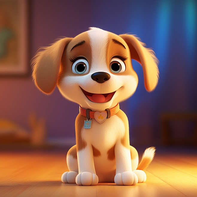 3D style cartoon pup...