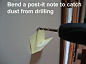 Avoid making a mess when drilling with a Post-it note.