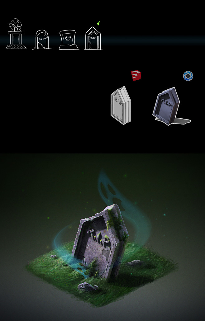 Battered Tombstone