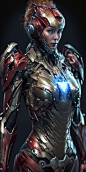 iron man as a dominatress, full body, photo realistic, insane detail, 8k, rtx, octane render