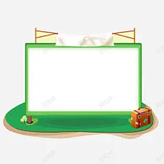 卡通绿色标题栏 创意素材