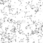 星星/太空/宇宙/黄道带/宇宙黑细线元素图案。矢量无缝恒星星座白色背景。天文学和占星术对象。用于织物