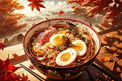 正宗米粉创意美食插画