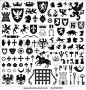 stock vector : Heraldic symbols and elements: 