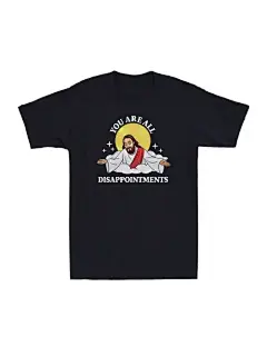 耶稣基督搞笑表情包，你们都是失望，幽默基督教礼物男士t恤，四季皆宜，2025年