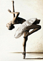 忘情芭蕾舞者，英国插画师一组惊艳性感的芭蕾倩影油画