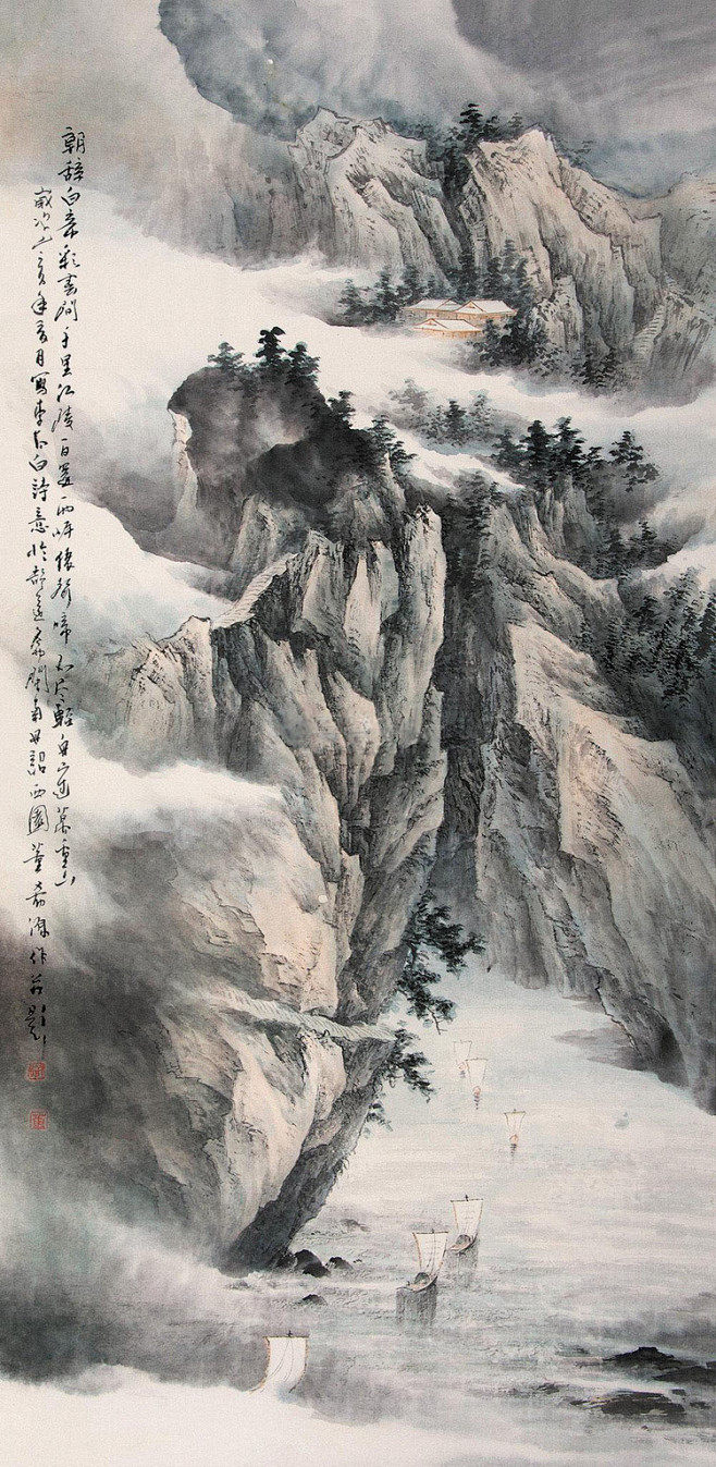 朝辞白帝彩云间，千里江陵一日还。两岸猿声啼不住，轻舟已过万重山。——唐·李白《早发白帝城》 【图：董希源】