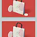 手提袋购物袋纸袋展示效果图面包环保袋智能贴图样机 3