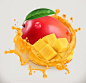 苹果新鲜水果与喷溅出的果汁饮料海报包装AI矢量设计素材  (5)