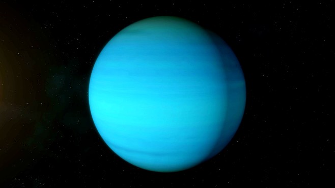 现实行星天王星在深空旋转