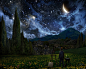 Alex Ruiz Moon blue fantasy magic wallpaper (#1623804) / Wallbase.cc