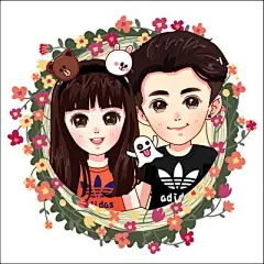 独家甜美风 照片转手绘微信卡通logo形象漫画q版头像Q版人物设计-tmall.com天猫