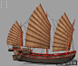 中国海盗船模型带贴图MAYA2008文件_hehaiyuan作品_车辆人力车_cg模型网
