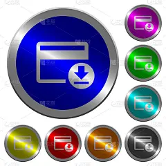信用卡提款用发光的硬币状圆形颜色按钮