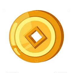 彩绘卡通方孔钱铜钱金币金钱金子高清模板免费下载-趣麦麦图