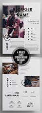 Creative 4 Pages Blog Sponsorship Kit Resume Template: 