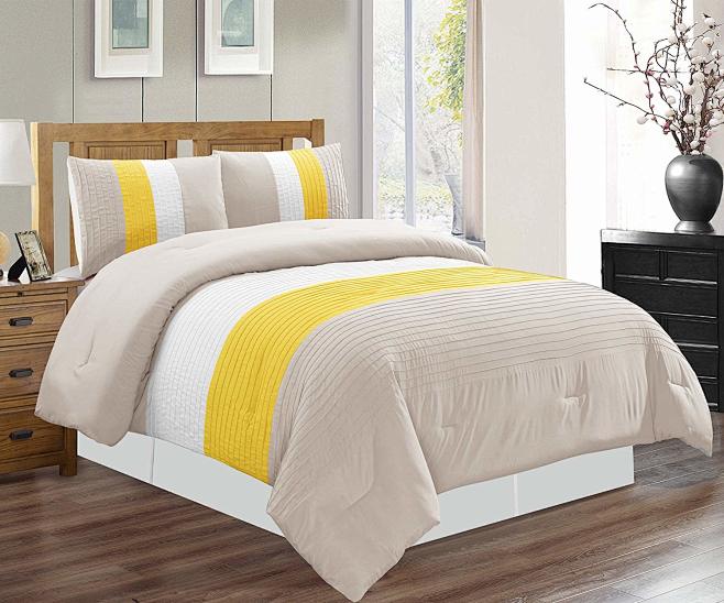 amazon-grand-linen-4-piece-king-size-sunshine-yellow-grey-white