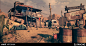 Apex Legends: King's Canyon: Wetlands, Jake Virginia : This area is a valley between the two relay stations in the map. For this area, I was responsible creating all the base geo, terrain, and world building. I also used props from our library which were 