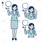 calm type suit business woman_smartphone call