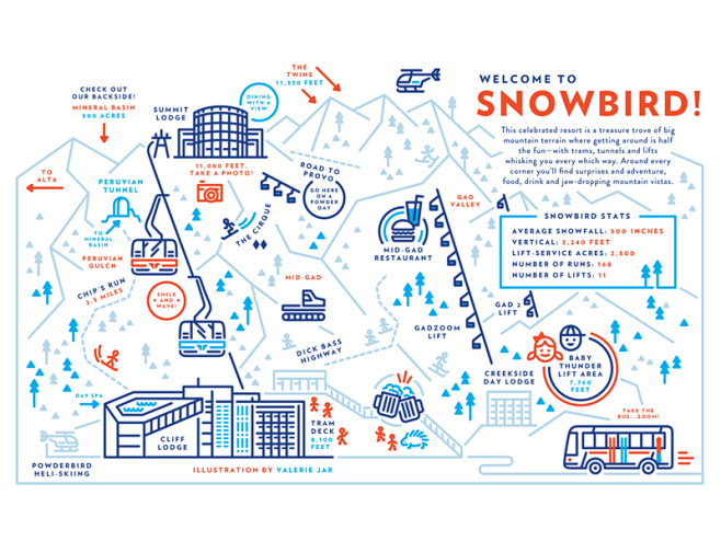 Snowbird Map tram sn...