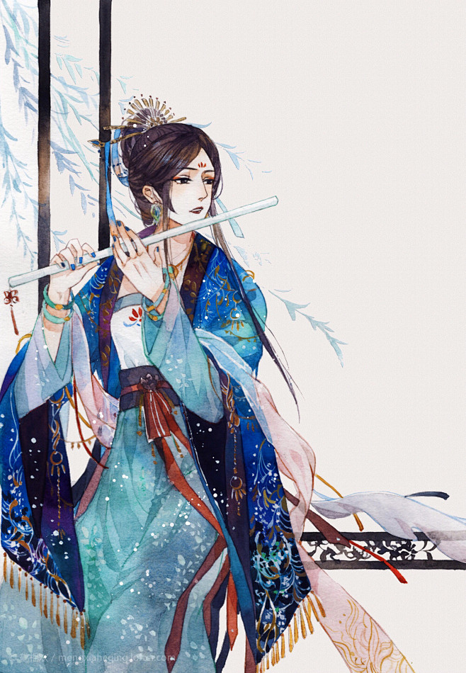 谁家玉笛暗飞声散入春风满洛城鹤相欢