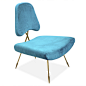Jonathan Adler Maxime Lounge Chair : A chair should look as good from the back as the front. Super-minimalist and sculptural, our Maxime Chair is a seating masterpiece. The brass metal base and crisscross back add a dose of hard glamour, while the rich fa