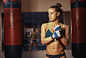 People 2100x1422 gym clothes women belly necks skinny boxing fitness model Valeria Guznenkova model mirror reflection gloves