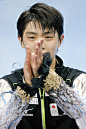 Yuzuru Hanyu of Japan reacts after competing in the Ice DanceMan Free Skating Program on day four of the 2015 ISU World Figure Skating Championships...