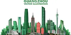 广州地标  - 源文件下载【酷图网】广州地标,国潮广州,广州插画,广州标志建筑,广州建筑 