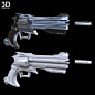 3D可打印模型：《守望先锋》的McCree维持和平者左轮手枪冲击波枪|  文件格式：STL OBJ – Do3D.com