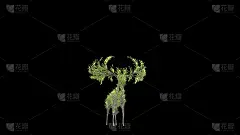 树长得像麋鹿。环保的概念。