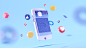 phone social media social facebook instagram 3D phone ux UI design smartphone