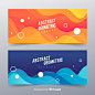 Abstract geometric banners Free Vector