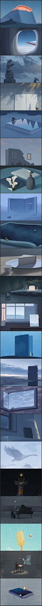 韩国艺术家Jungho Lee超现实主义图书插画