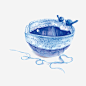 蓝色碗手绘画片免抠素材 页面网页 平面电商 创意素材 png素材