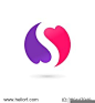 Letter S heart logo icon design template elements<br/>