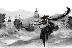 手绘古风插画背景图片  - 源文件下载【酷图网】江湖,江湖素材,江湖图案,江湖风,江湖风格,武林,武林素材,武林风格,武林争霸,水墨,水墨江湖,水墨武林,水墨武林题材,剑客,大侠,归隐江湖,霸气,武侠,水墨武侠,泼墨题材,泼墨武林,泼墨江湖,侠客,佳人,快意江湖,古风,复古,国潮,水墨山水,中国风海报,古风海报,江山如画,山水画,东方海报,
