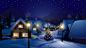 ID-939658-高清晰冬季圣诞小雪屋美景壁纸高清大图