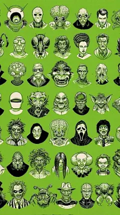 怪物 monster 欧美风 手绘 绘画 万圣节