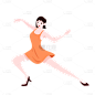 手绘美女跳舞舞蹈元素贴纸1