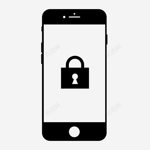 锁定智能手机安全iphone图标高清素材...