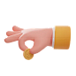 Peaced Hand Gesture 3D Icon